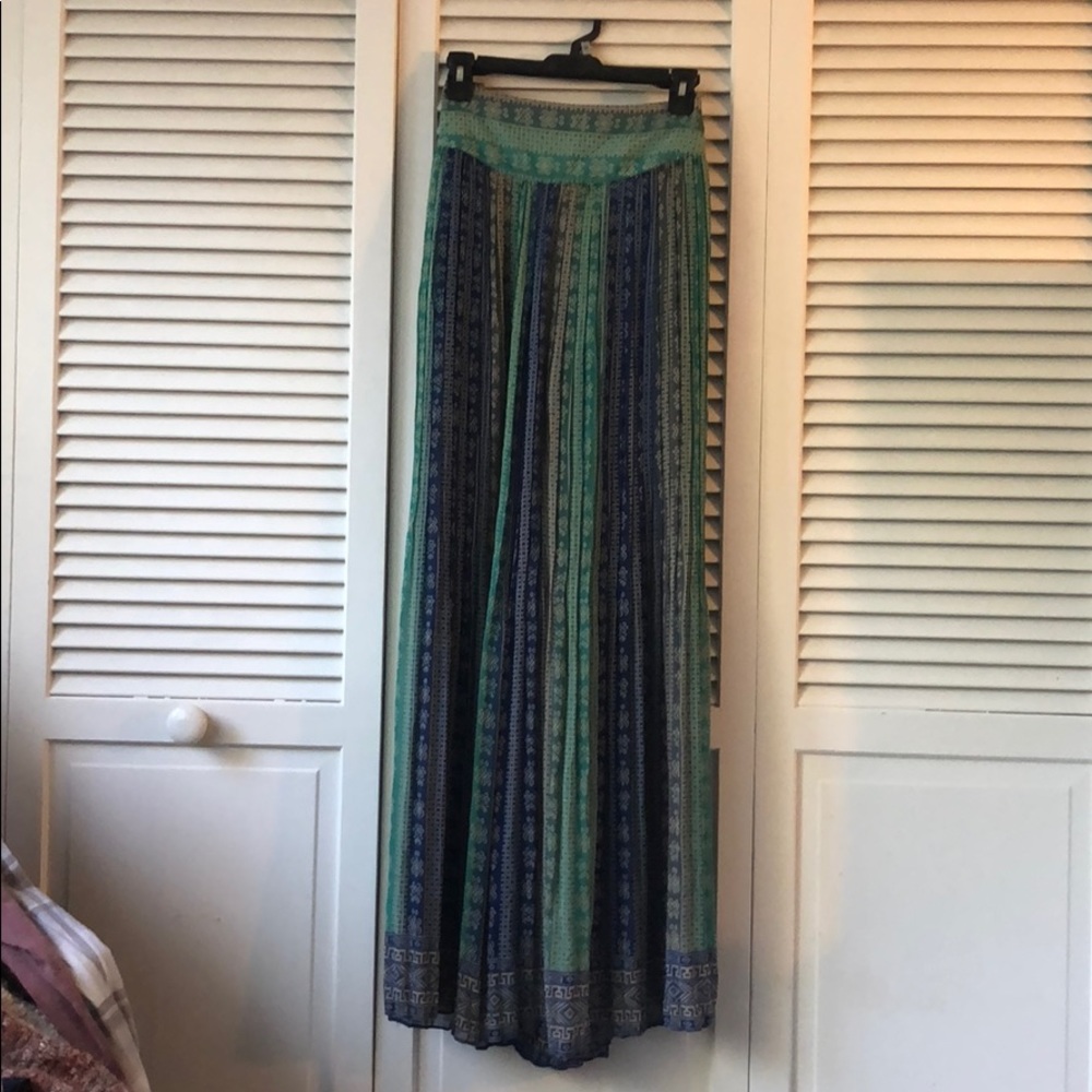 Free People Flate Palazzo Pants (blue/green combo)